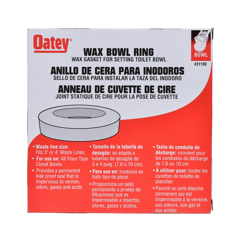 Oatey 31190 Heavy Duty Wax Bowl Ring, 3" or 4" waste lines