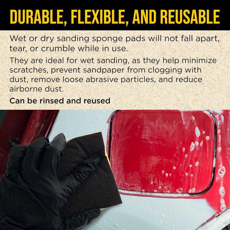Dura-Gold Double-Sided Sanding Sponge Grit Variety Pack, Box of 20, Grits 80, 120, 180, 240, 320-4.7" x 3.9" Wet or Dry Flexible Softback Sandpaper Sponges, Hand Sanding Block Pad, Wood Metal Paint - NewNest Australia