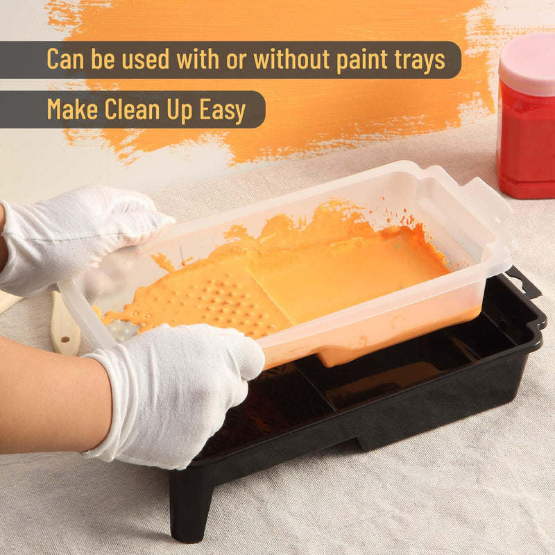 Bates- Paint Tray Liner, 4 Inches, One Plastic Paint Tray with 20 pcs Paint Pan Liners, Paint Pans Trays, Disposable Paint Tray, Paint Roller Tray Liners, Paint Trays for Painting Walls 4 inch, 21 pcs