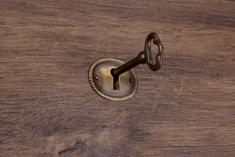Oval Antique Brass Decorative Keyhole Cover | 1-1/8" H x 1-1/2" W | Keyhole Escutcheon Plate for Cabinet Door, Dresser Drawers, Desk | Antique, Modern Furniture Hardware | UA-249-AB
