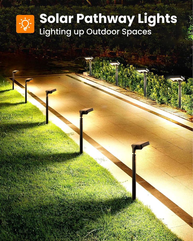 Solar Walkway Lights Outdoor, 92 LEDs Motion Sensor Outdoor Lights,600Lumen Brighter Solar Pathway Light with Adjustable Angle for Garden, Yard, Walkway(Warm White, 2 Pack) Warm White