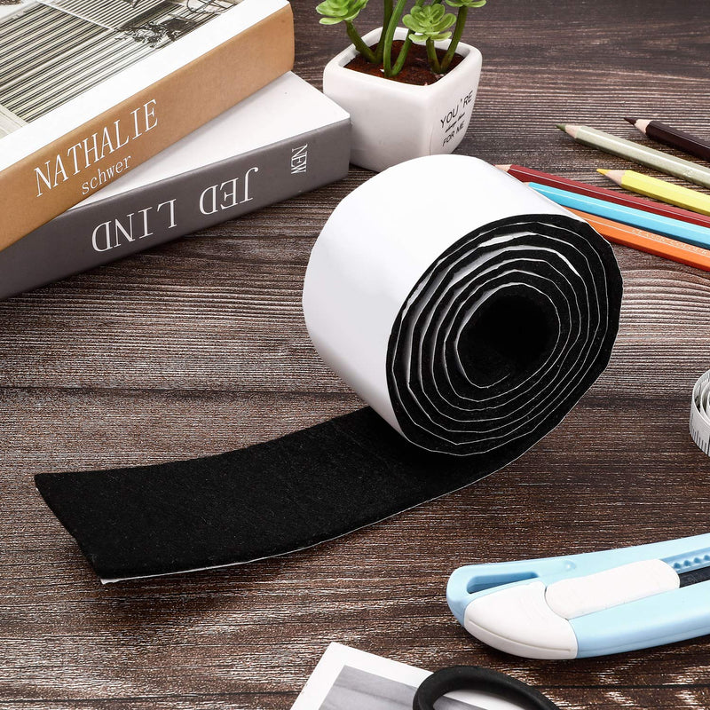 2 Packs Felt Strips with Adhesive Backing Non Slip Felt Furniture Pads Adhesive Felt Roll Felt Tape for Protecting Hardwood Floors Chair Wall Protector(120 x 2 x 0.12 Inch, Black) 120 x 2 x 0.12 Inch