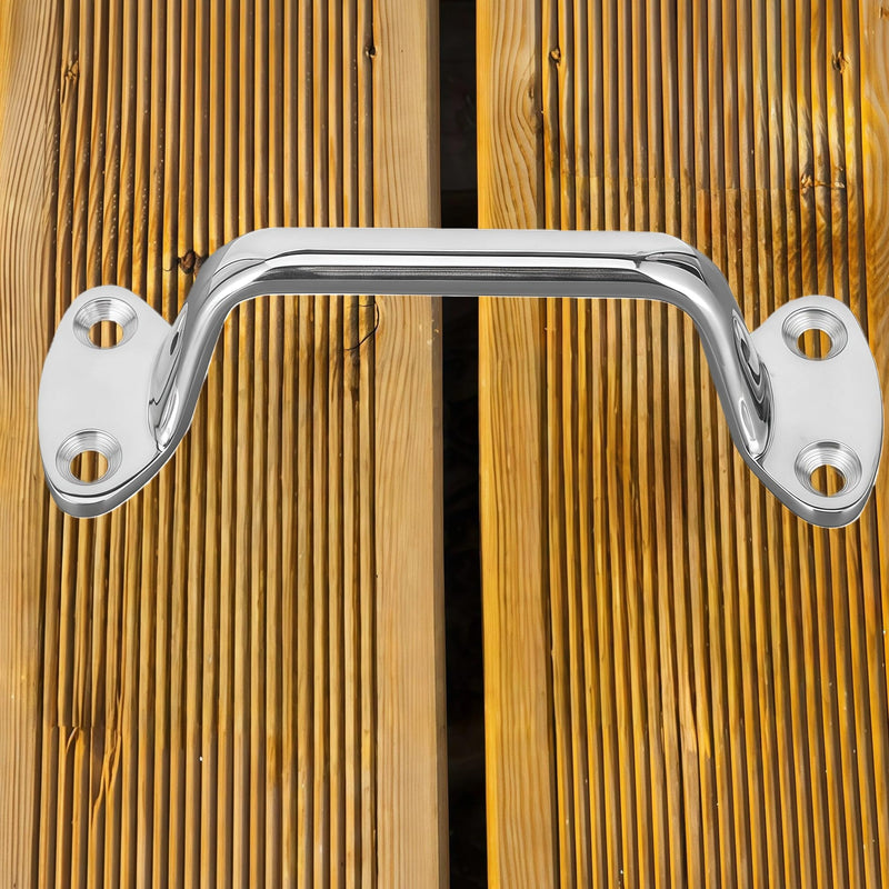 316 Stainless Steel Marine Grab Handle, 6 Inch 4 Holes Boat Handrail Bar, Heavy Duty Grab Bar for Boats, Yachts, RV & Home Bathroom (Mounting Screws Not Included) 1