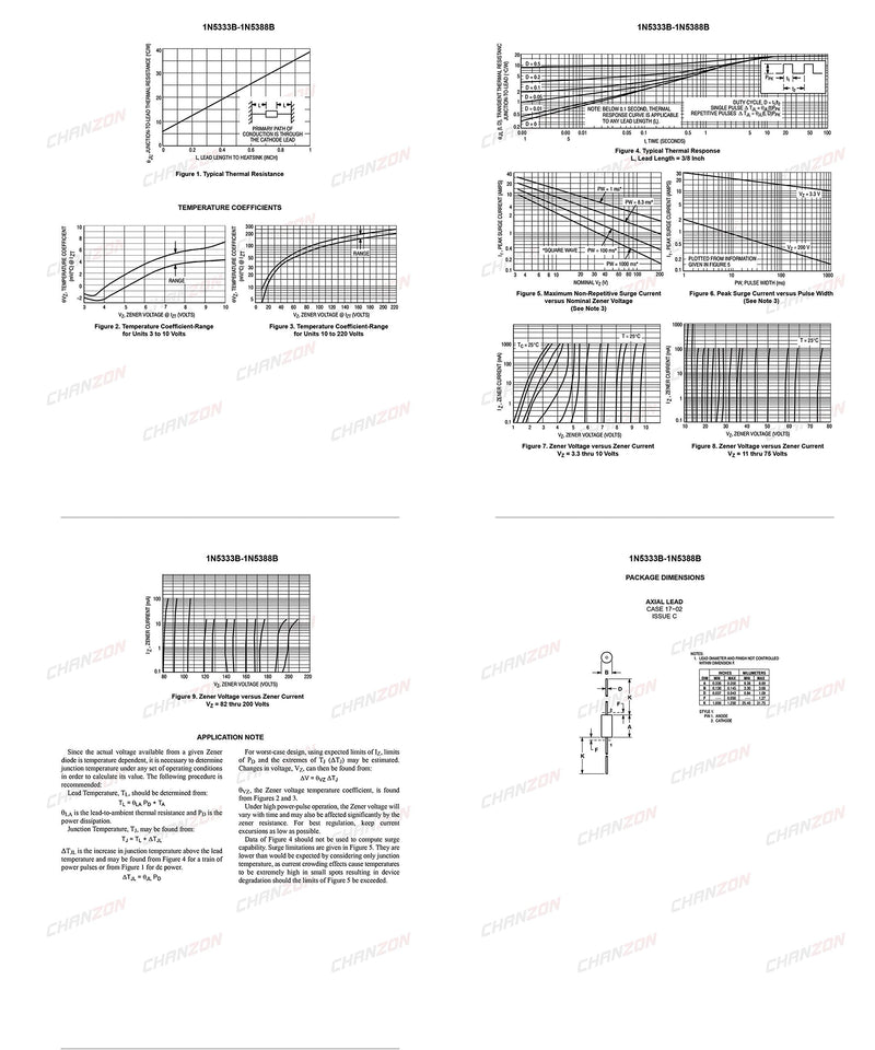 (Pack of 20 Pcs) Chanzon 1N5349B 5W 12V Zener Diode 1N5349 12V T-18 (CASE17-02) Axial Power Diodes [1] 1N5349B