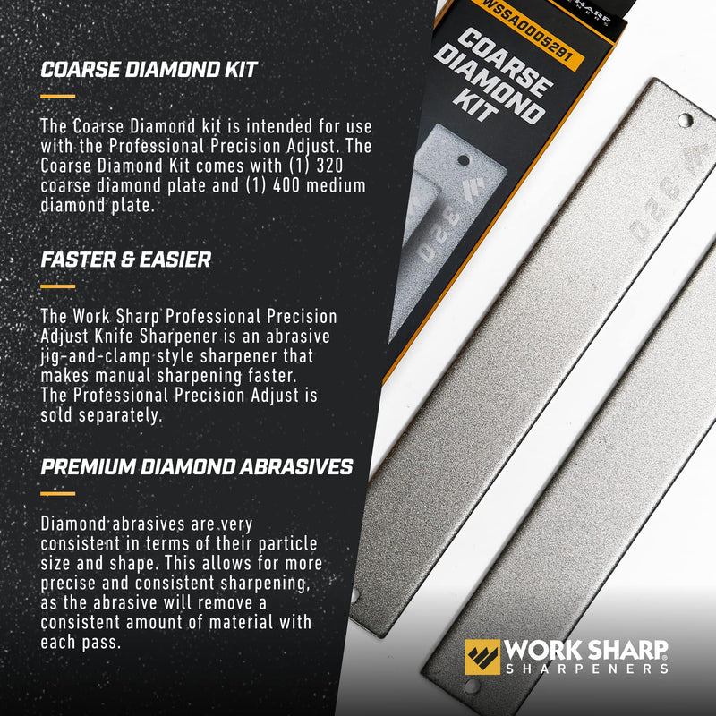 Work Sharp Professional Precision Adjust 320 & 400 grit Coarse Diamond Abrasive Kit
