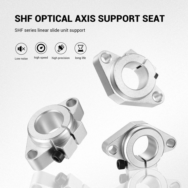 Linear Motion Rail Clamping Guide Support Shafts, 4 Pack SHF12 Aluminum Alloy Linear Bearing Slide Shaft Support Sliding Table Holder, Oxidized Limit Fixing Seats for 12mm Linear Motion Guides 12mm Linear motion shaft