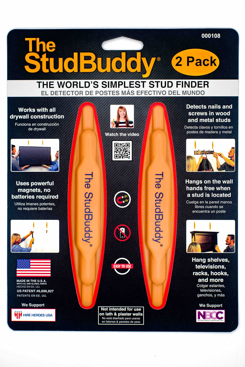 The Original StudBuddy® Magnetic Stud Finder - Made in The USA - Easy to Use Magnet Stud Finder - No Batteries Required - Powerful Magnets - Stud Finder for Drywall and Wood ef of 2 pk