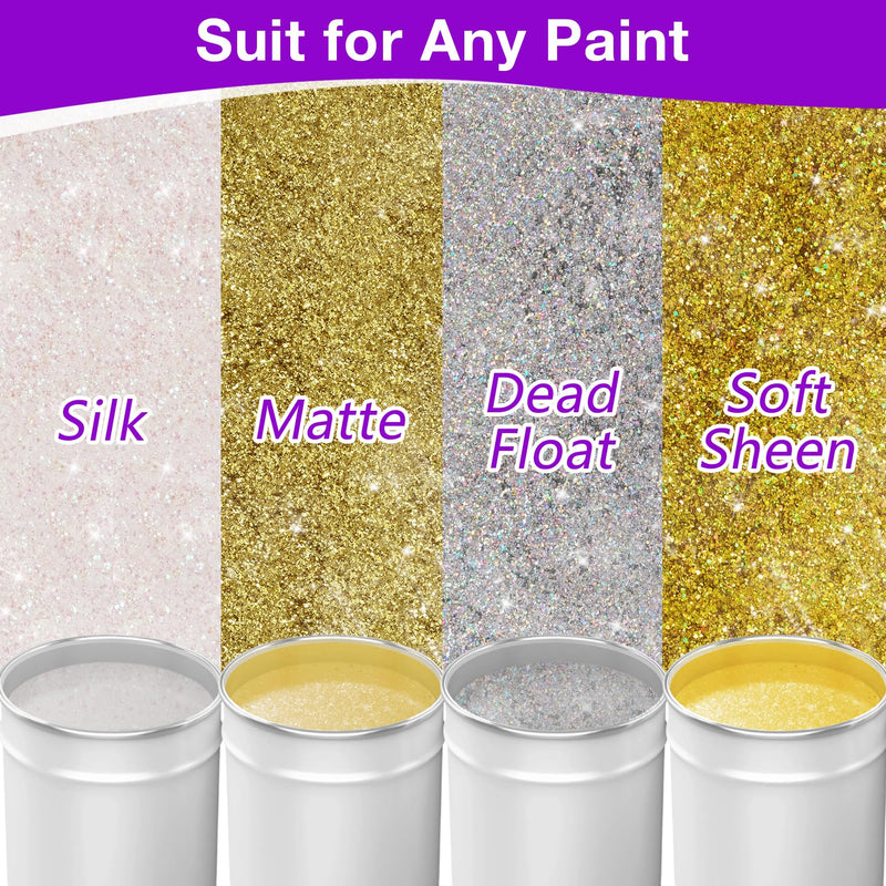 TORC Glitter Paint Additive Glitter Holographic Gold Glitter Crystals for Acrylic Paint, Interior & Exterior Walls, Wood, Varnish, Furniture, Craft, Matte, Gloss, Satin, Silk, Mixed Size 400g/14oz 14 Ounce (Pack of 1)