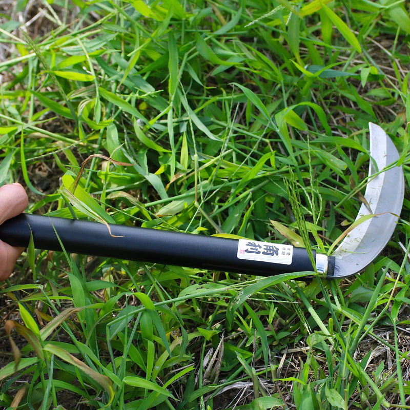 KAKURI Japanese Sickle Garden Tool 7", Made in Japan, Garden Weeding Sickle for Soft Grass, Extra Razor Sharp Laminated Japanese Semi Stainless Steel Blade