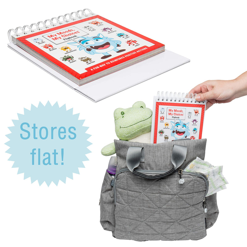 The Original Mood Flipbook for Kids; 20 Different Moods/Emotions; Autism; ADHD; Help Kids Identify Feelings and Make Positive Choices; Laminated Pages (Monster Flipbook) MONSTER (Large - 6.75 x 6.75")