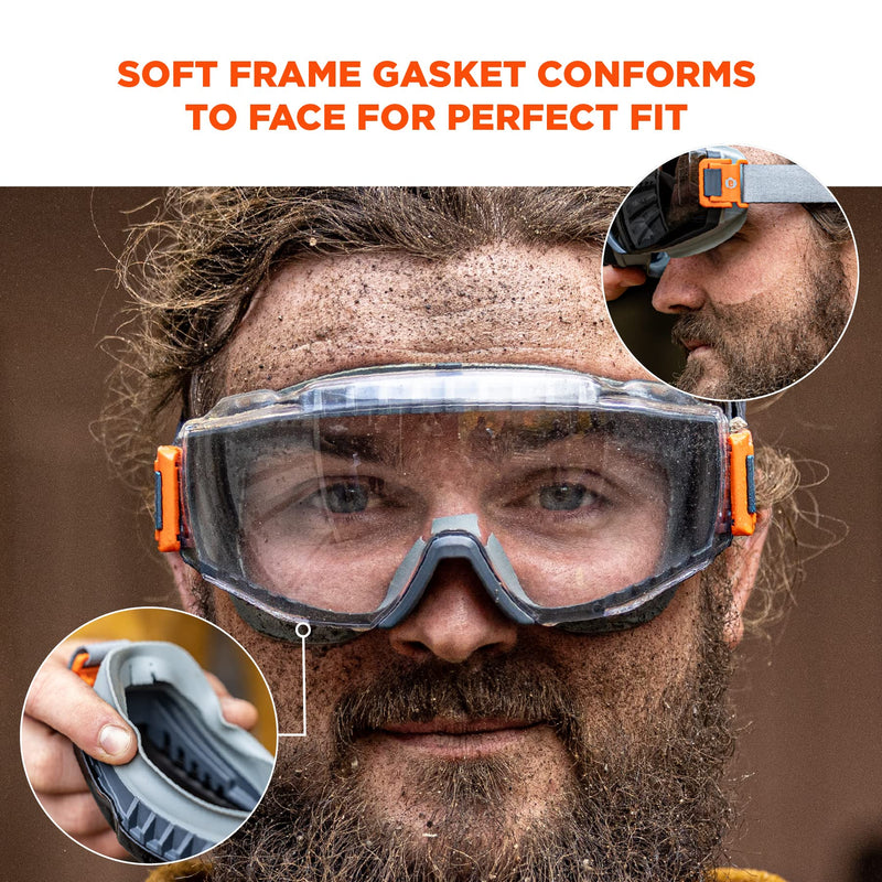 Ergodyne Skullerz MODI Protective OTG Safety Goggle, Indirect Venting, Anti Fog, Scratch Resistant