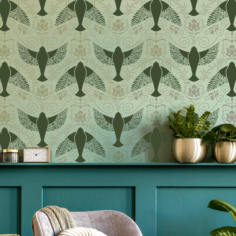 STENCILIT Birdies Large Wall Stencil for Painting - 17x19in Stencil