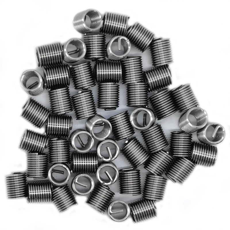 M8 x 1.25mm x 2D Helicoil Wire Inner Thread Inserts, Coiled Wire Helical Screws, 304 Stainless Steel, Metric, 50 Pcs M8 x 1.25mm x 2D