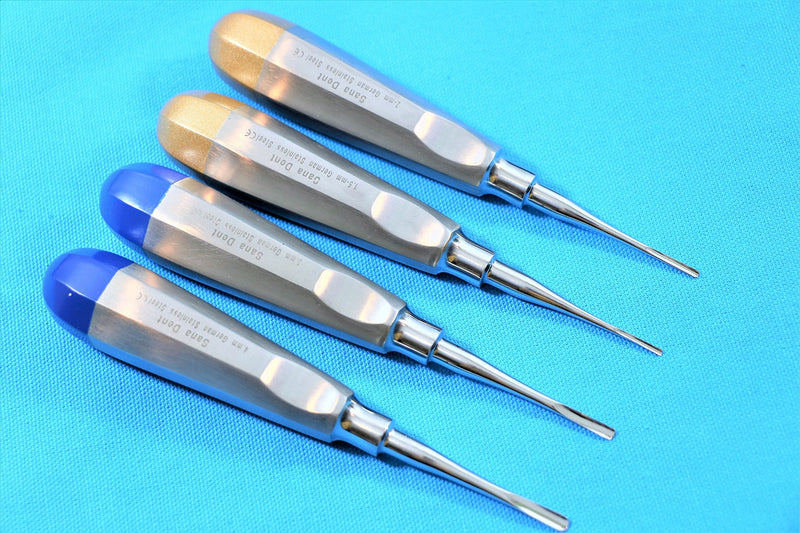 Dental Luxating Elevator Surgical Root Instruments Straight Tip 1.3 mm 2mm 3mm 4mm Set of 4 Each Premium German