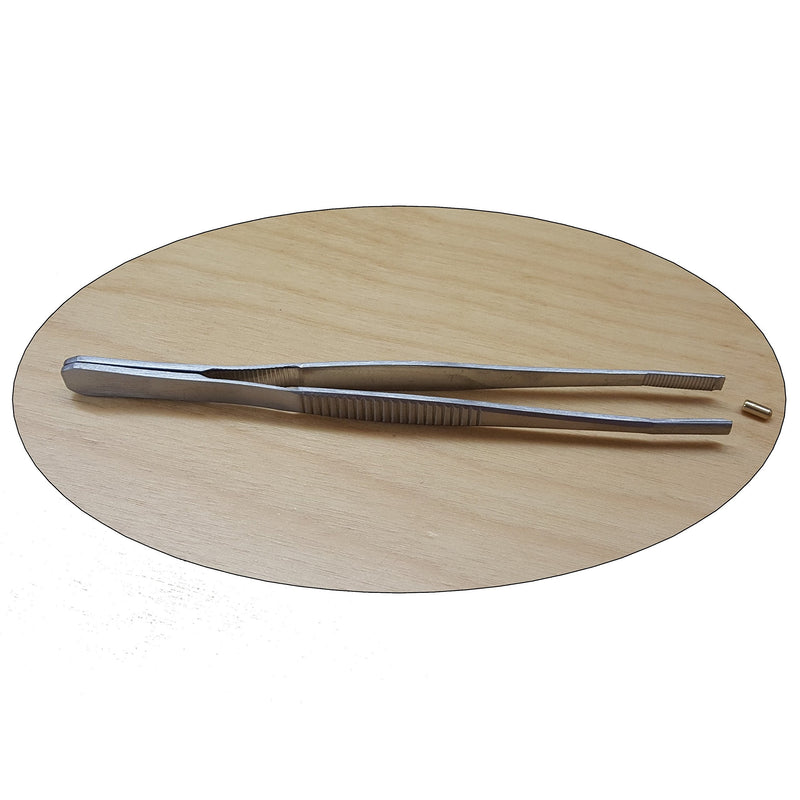 Lock Pin - Tumbler Tweezers - Brushed Stainless Steel, for Locksmith Pinning & Rekeying Kit, 6" Long, grooved for Easy handling, grooved tip for Easy pin gripping, Tools