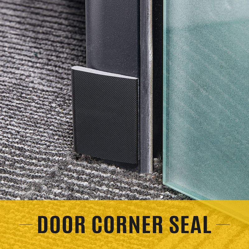 16 Pieces Door Corner Seal Weatherstripping Exterior Door Frame Seal Draft Stopper Adhesive Corner Seal Pads for Weather Stripping and Draft Protection (Black) Black 16