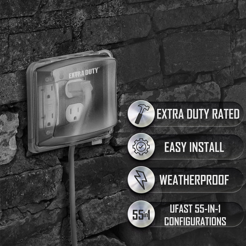 TayMac MM2420C Nonmetallic Extra Duty Weatherproof in-Use Electrical Outlet Cover for Home Improvement, 2-Gang, Clear 2 Gang Standard In-Use Cover - NewNest Australia