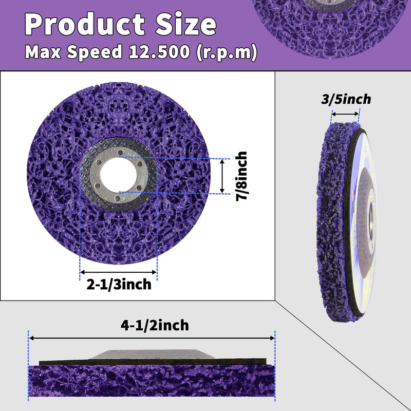 12Pcs Strip Discs Stripping Wheel, 4-1/2"x 7/8" Inch Stripping Wheel for Angle Grinder Clean and Remove Paint Coating Rust Welds Oxidation 12PCS
