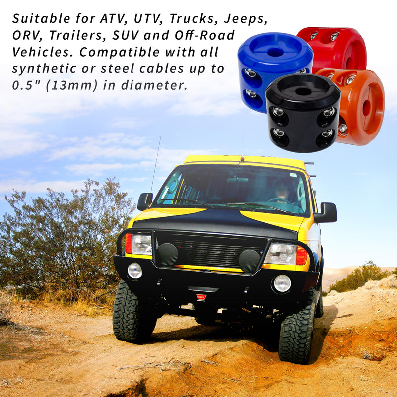 Rubber Winch Stopper for Cable Hook, Rubber Rope Line Saver for ATV UTV SUV Winches, with Allen Wrench (Blue) Blue 1 pack