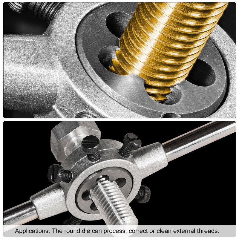 uxcell 3/8-24 UNF Round Die, Machine Thread Right Hand Threading Die, Alloy Tool Steel Screw Thread Cutting Die
