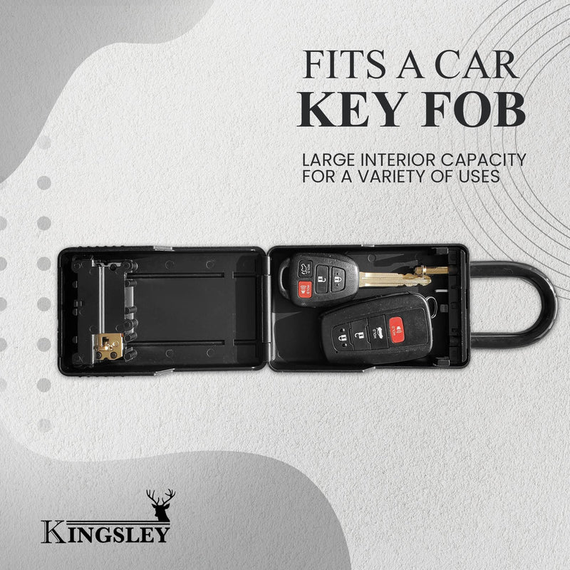 Kingsley KL313 Large Capacity Key Storage Box with Resettable Code, Water Resistant Realtor Key Lock Box for Spare Keys, Lock Box for Home, Apartment, AirBnB Large Hanging Lock Box
