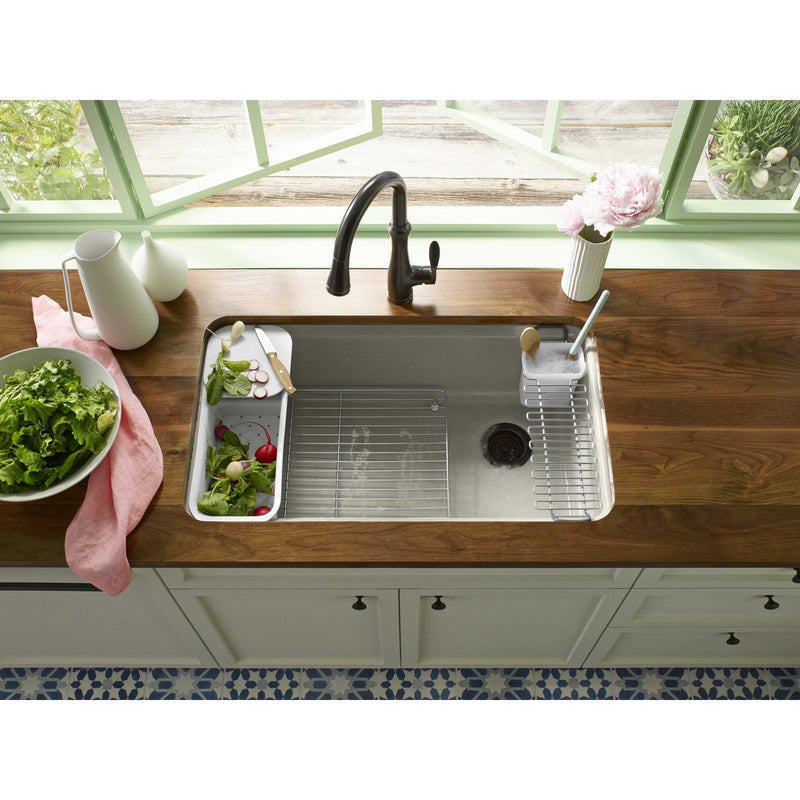 KOHLER K-6237-ST Riverby Left-Hand Sink Rack, Stainless Steel 1.00 x 18.56 x 14.13 inches