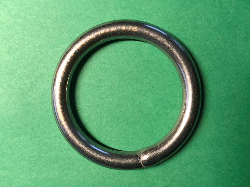 US Stainless 10 Pieces Stainless Steel 316 Round Ring Welded 1/4" x 1.5" (6mm x 35mm ID) Marine Grade