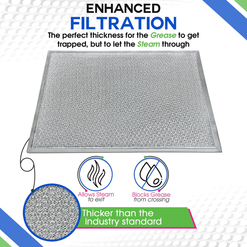 Downdraft Stovetop Filter Replacement for 707929 Jenn Air Filter Downdraft 14” x 11.4”- Grease Screen for Cooktop Fits Into Downdraft Jenair Stove Filter Vents and Protects the Oven (2-pack) 2