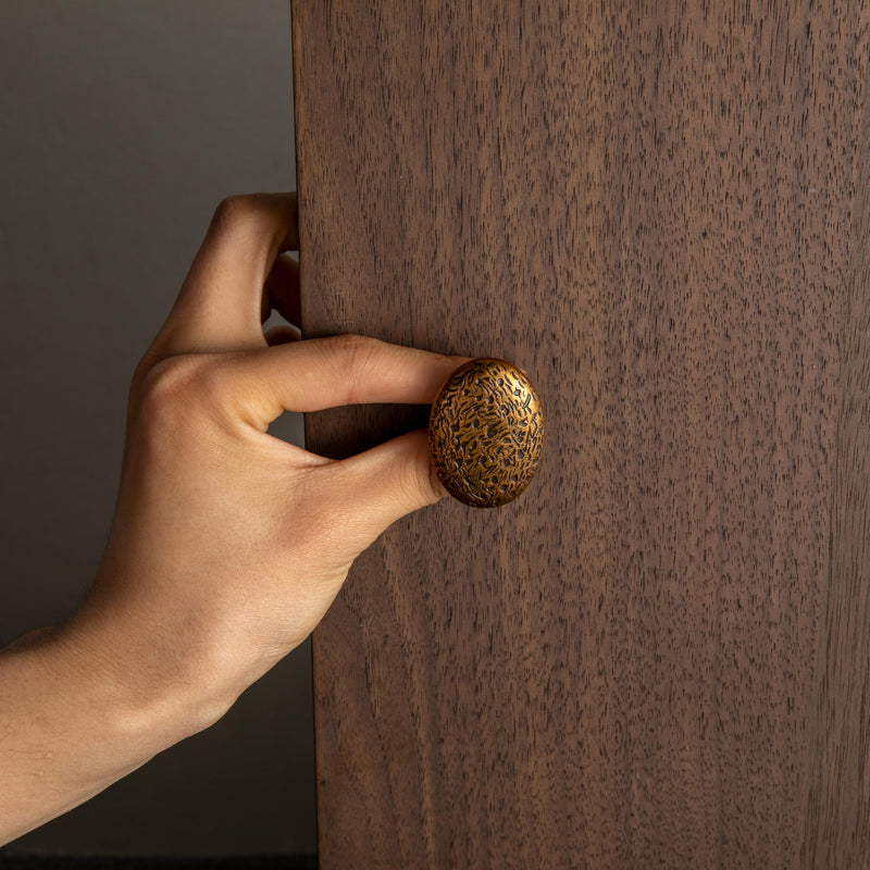 Goo-Ki 6 Pack Zinc Alloy Drawer Knobs-Big Oval Antique Brass Cabinet Knob 12