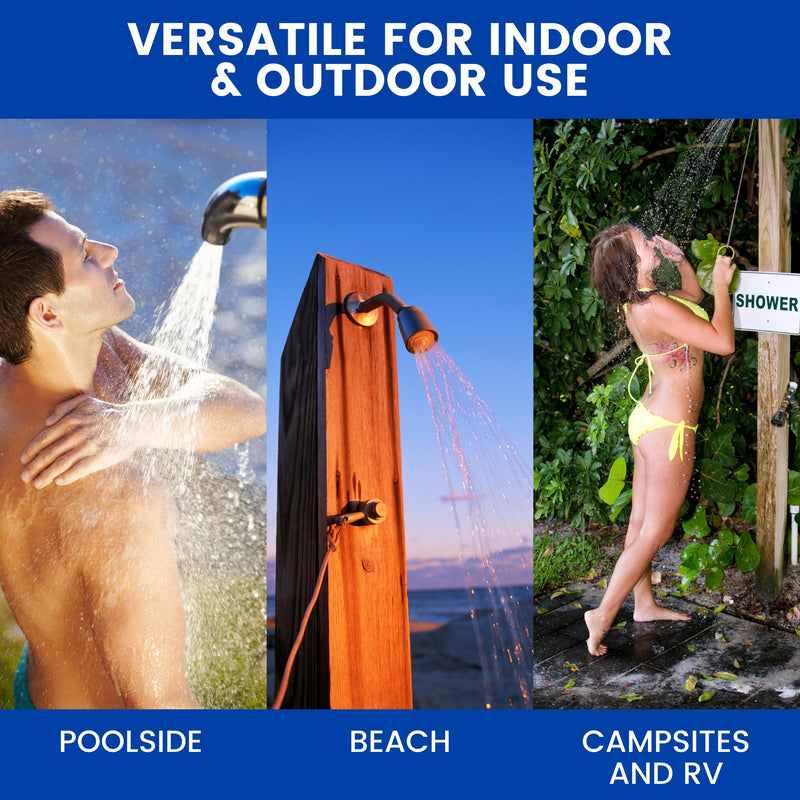 Self-Closing Shower Valve with Pull Chain, Chrome, Indoor or Outdoor Use