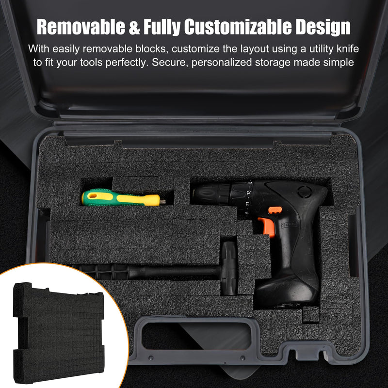 4 Pcs Dwst88801 Tool Boxes Foam for Dewalt Tstak Organizer Packout Foam Insert DWST17808, DWST17807, DWST17805 Customizable, Durable & Tool Protective