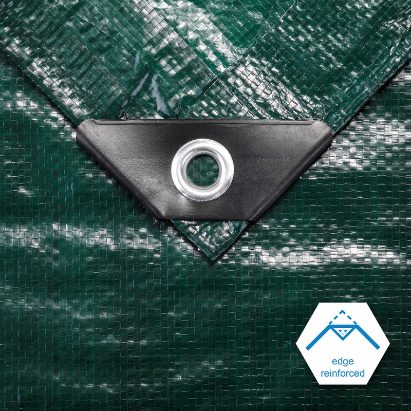 CARTMAN Finished Size 8x10 Feet Waterproof Green Tarp 8 Mil Thick, Multipurpose Protective Cover for Emergency Rain Shelter Camping Tarpaulin 8'x10'