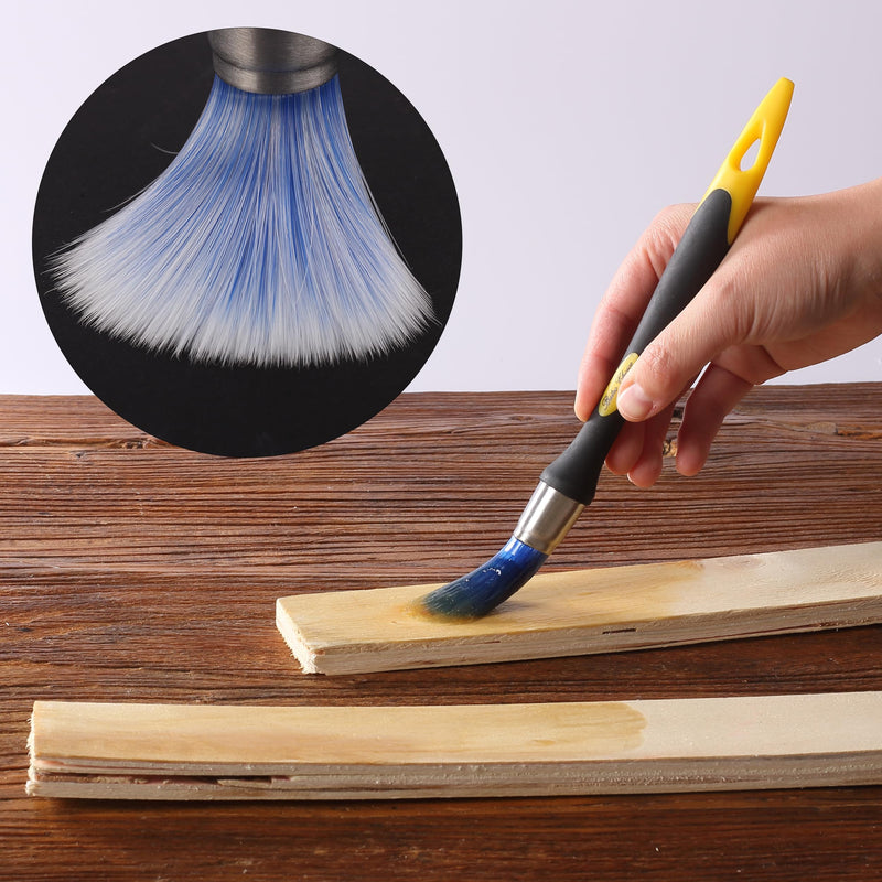 Bates- Trim Brush Set, 5/8”, 3/4” and 1”, Trim Paint Brush, Small Paint Brush, Trim Brushes for Painting, Small Brushes for Painting, Paint Brush for Trim, Paint Brushes for Walls Yellow-black 0.6”, 0.75” & 1”