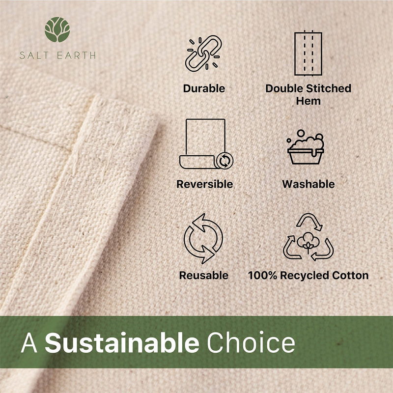 Canvas Drop Cloth by Salt Earth, Pack of 1 Reusable Paint Drop Cloth, 100% Recycled Cotton, All Purpose Painters Drop Cloth, Cotton Canvas Tarp Cover for Painter Furniture & Floor Protection (4x5 FT) 4x5