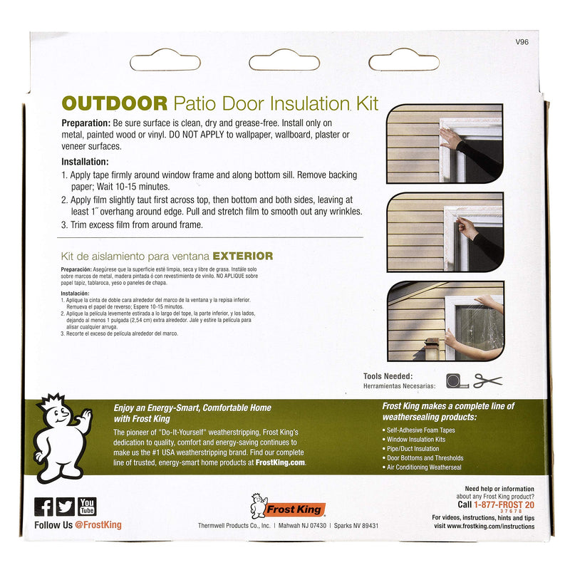 Frost King V96H Outdoor Stretch Window Kit, 84in x 110in, Clear, 84-Inch by 110-Inch - NewNest Australia