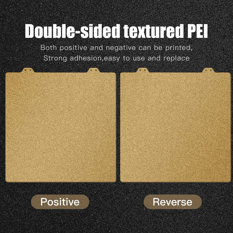Double Sided Textured PEI Sheet for Voron 2.4,355x355mm/13.9x13.9inch,Flexible Spring Steel Build Platewith Magnetic Base for Voron 2.4 350,Sovol SV03, RepRap 3D Printer.