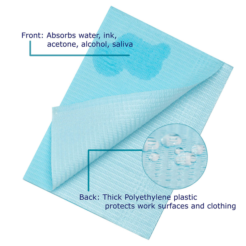 'Bow Bibs-50 Qty-Disposable Rainbow Dental Bibs -Large 3-Ply Waterproof Napkins for Dental Offices, Tattooing, Piercing, Nails, Esthetician & Lash Supply- Soft & Fluid Resistant - Arrives Sealed 50