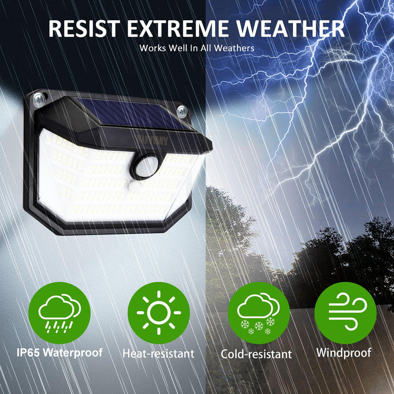 Solar Outdoor Lights, 230 LED with Motion Sensor and 3 Modes, IP65 Waterproof, 270° Wide Angle Light, Easy-to-Install Intelligent Security Wireless Wall Lights for Patio, Front Door(6 Pack) 6 Pack
