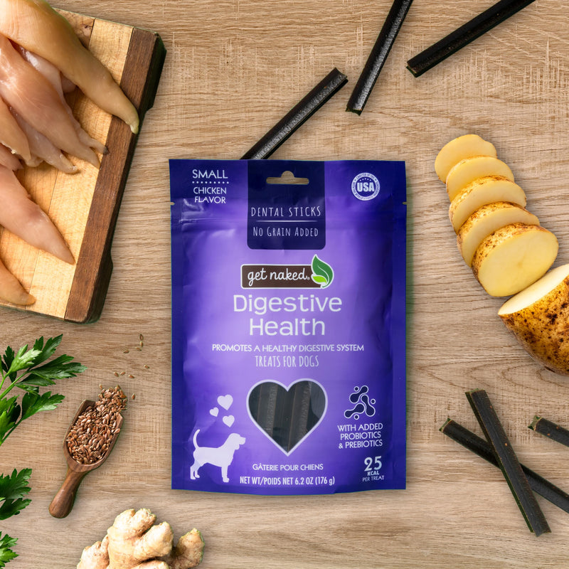 Get Naked Grain Free 1 Pouch 6.2 Oz Digestive Health Dental Chew Sticks, Small Chicken 6.2 Ounce (Pack of 1) - PawsPlanet Australia