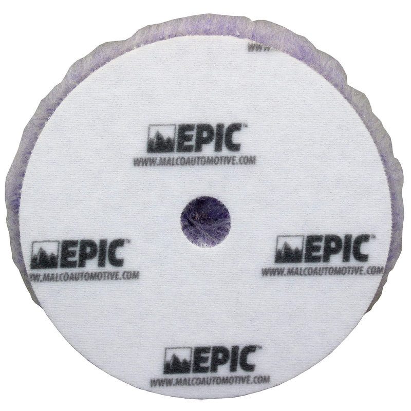 Malco Epic Purple Wool Heavy Duty Pad 6.25 inch – Orbital Polishing Pad for P1500 Sand Scratches/Use with Malco Epic Heavy-Duty Compound (109032) / Swirl-Free and Dust-Free Finish (840004)