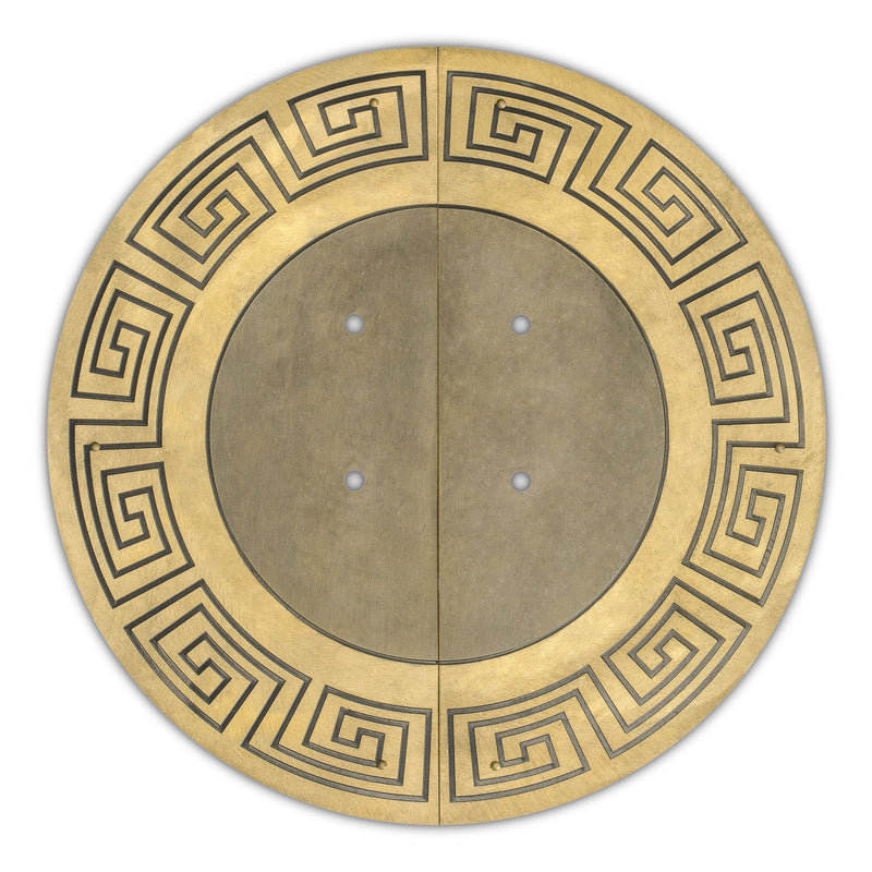 "Tibetan" Brass Cabinet Face Plate Backplate Set – 9.5", by Hardware Philosophy