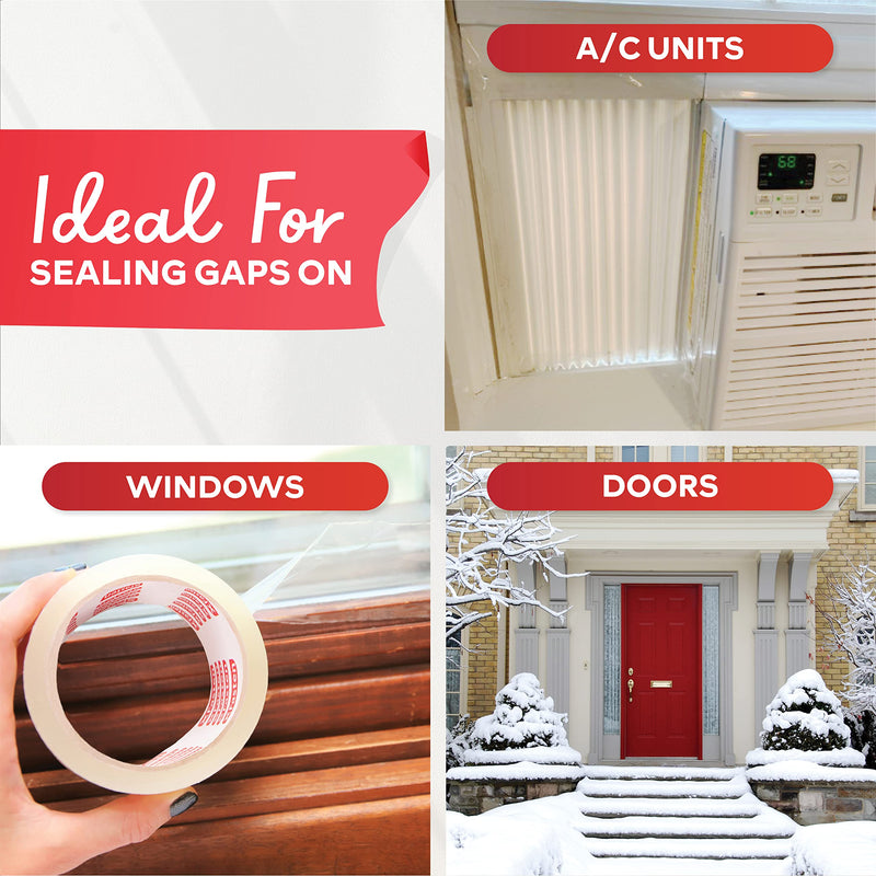 XFasten Window Tape for Winter 2-Inch x 30-Yards 1.5” Core, Residue-Free Window Weather Sealing Tape for Winter, Window Draft Stopper Window Insulation Tape for Window Weather Stripping