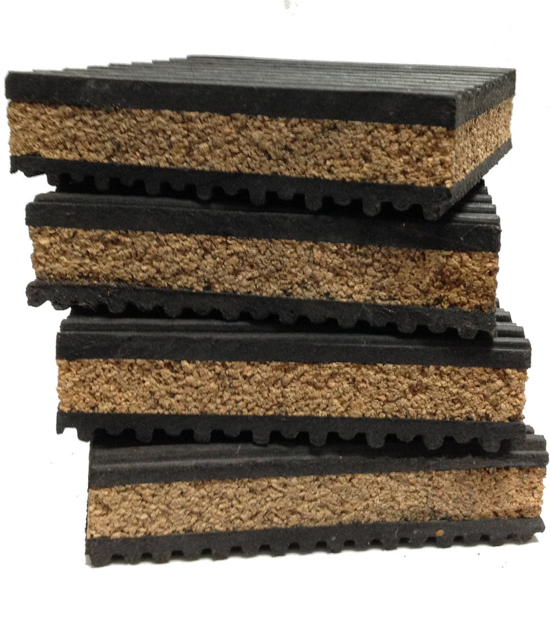 4 Pack of Anti Vibration Pads 4" x 4" x 7/8" Rubber/Cork Vibration isolation pads 4" X 4" X 7/8"