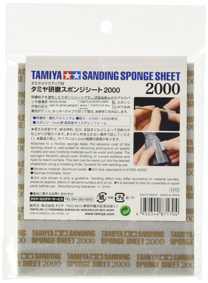 TAMIYA TAM87170 300087170 Sanding Sponge 2000 Grit 114 x 140 mm