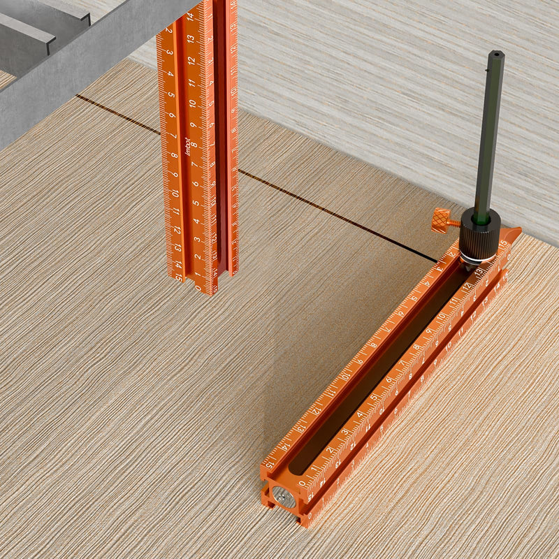Imbot Magnetic 4-Sided Laser Scale Scribing Tool-Leveling Ruler with Magnetic Base-Multi-Purpose Woodworking Marking Tool for DIY, Woodworking, Carpentry, Furniture Making and Construction