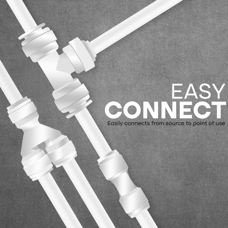 1/4" OD NSF Certified 25 Feet Length Tubing for Reverse Osmosis De-ionized Water Filtration Systems, Refrigerators, and Other Appliances (1/4" OD, 25', White) 25' x 1/4" OD