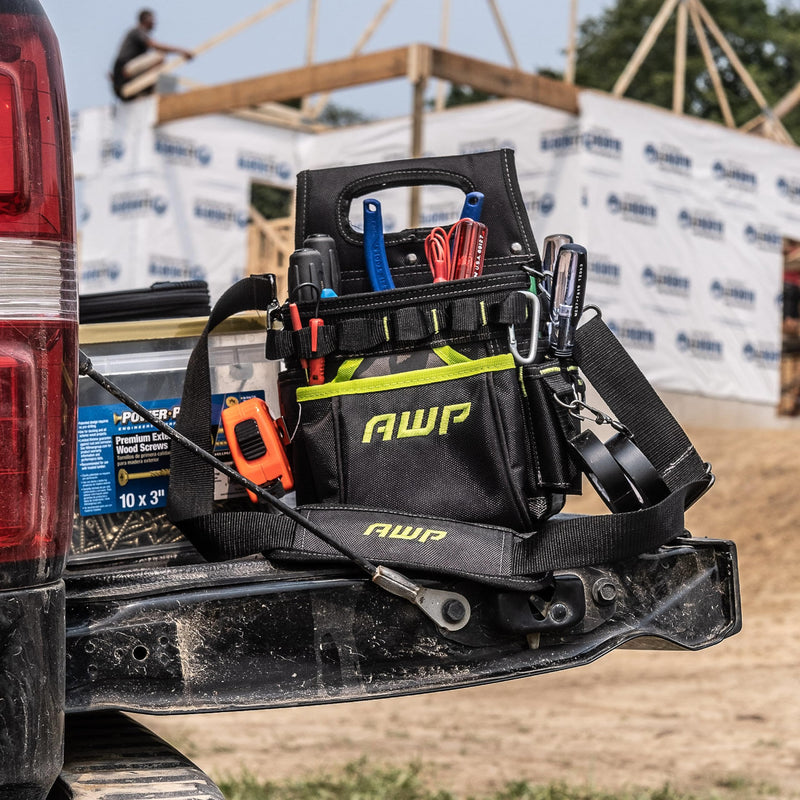 AWP TrapJaw 3-in-1 Electrician Tool Pouch with Spring-Loaded Technology, Designed for Professional Electricians and Maintenance Repair Technicians,Black Portable Tool Box - NewNest Australia