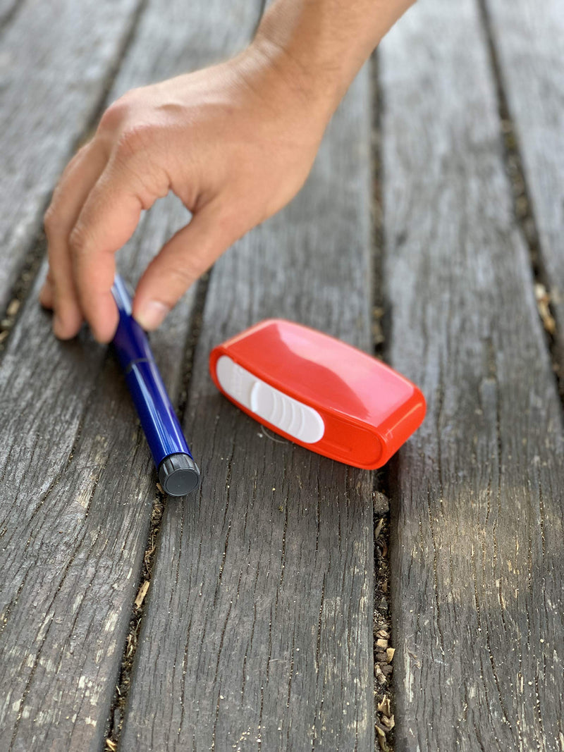 3 Pack Glucology Red Sharps Bins - Durable 80ml Biohazard Needle Disposal Containers - Portable, Leak-Proof, Easy to Use for Insulin Diabetic Needles, Home and Travel Medical Waste Management 3 Pack