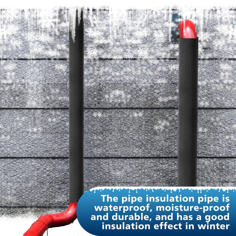 Pangda 4 Pcs 6 ft Pipe Insulation Foam Tube 3/4 Inch ID Foam Tubing Black Cover Heat Preservation for Outdoor Water Pipe Insulation,AC Unit, Guitar Stands, Exercise Machine Handle and Roof Rack