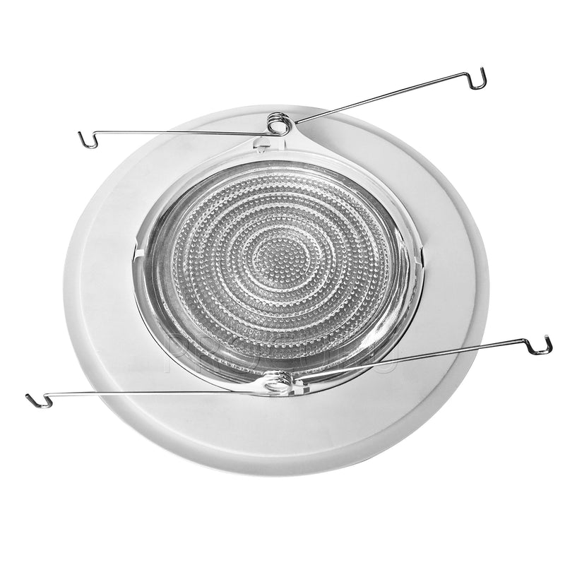 6-Inch White Metal Shower Can Light Trim with Fresnel Glass for Wet Locations (White, 1-Pack)